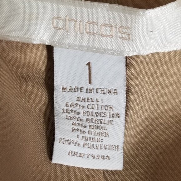 Chicos Boucle Tweed Blazer Lady Jacket Size 1 (8/M) Pockets Classic Career Crop - Picture 9 of 11